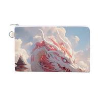Ancient Dragon and Buildings Cute Coin Purses for Women Men Lightweight Portable Zero Wallet Pouches with Zipper