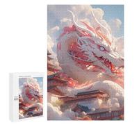 Ancient Dragon And Buildings Wooden Jigsaw Puzzles for Adults Vertical Challenge Intelligent Picture Puzzle Games Gift for Family