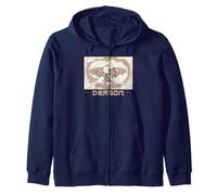 Ancient Dragon Beast Myth Fantasy Creature of Legends Zip Hoodie