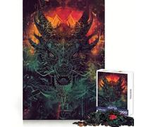 Ancient Dragon Ritual 1000 Pieces Jigsaw Puzzles for Adults Strategic Think Pleasant Downtime Clean Cut Winter Gift (38x52cm)