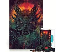 Ancient Dragon Ritual Jigsaw for Teenagers1000 Pieces Mental Boost Game Burr Free Clean Cut Pieces Easy to Learn Family Enjoyment (38x26cm)