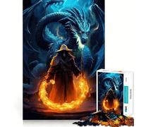 Ancient Dragon Sorcerer 1000 Piece Jigsaws for Adults Mental Improve Play Laser Cut for Flawless Fit Family Fun Night Activity (38x26cm)