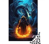 Ancient Dragon Sorcerer 1000-Piece Puzzle for Adults, 52x38cm/1000pcs, A Relaxed Project for Colder Days; White Cardboard with A Clean Surface