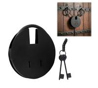 Ancient Dungeon Hand - Forged Iron Padlock with 2 Functional Keys | Large Heavy Duty 8 - inch Black Antique Lock | Vintage Medieval Chest, Gate, Door & Trunk Padlock for Home, Decor