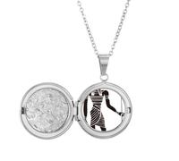 Ancient Egypt Anubis Totem Fresco Locket Necklace Hold Picture Jewelry Birthday Gift