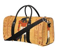Ancient Egypt Anubis Travel Duffle Bag for Women Men Girls Boys Weekend Overnight Bags 22.7 L Tote Cabin Luggage Bag for Sports Gym Yoga