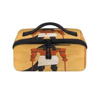Ancient Egypt Anubis Travel Makeup Bag Portable Waterproof Pouch Open Flat Toiletry Bags Toiletries Cosmetics Traveling Organizer for Women Men