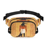 Ancient Egypt Anubis Waist Bag Multifunction Pack for Travel Sport Running Fanny Pack Bumbag Pouch Purse Belt Bag for Women Men Kids Girls Boys