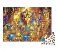 Ancient Egypt Art 1000pc Pharaoh Treasure Art Thick Cardboard Puzzle for Stress Relief Seekers Christmas Gathering Home Decor Collectible Item holiday pastime 38x26cm/1000pcs