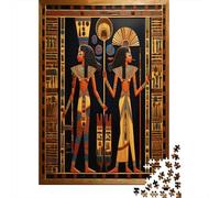 Ancient Egypt Art Jigsaw Puzzles Egyptian Hieroglyphic Style Challenge Toy Educational Games Home Decoration for Adults& Teenager Age 14 Years Up 38x26cm/1000pcs