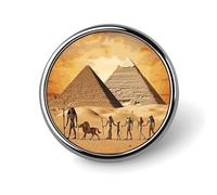 Ancient Egypt Badges Decorative, Durable Aluminum Alloy Round Badge, Lightweight Button Brooch for Shirts, Jackets, Hats, Uniforms 1"