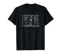 Ancient Egypt Bastet Cat Goddess Hieroglyphic Wall Art T-Shirt