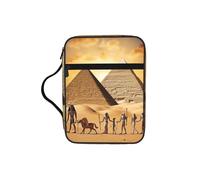 Ancient Egypt Bible Cover for Women - Stylish Large Bible Case for Men, Multi-Functional Carrying Book Cover Church Bag with Handle and Zipper Pocket - Bible Bag Christian Gifts