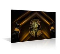 Ancient Egypt Canvas Paintings Wall Decor 1 Piece Goddess of Egypt Bastet and Cleopatra Pyramids Black and White Wall Art Egyptian Asbstract Modern Home Decor Framed Ready to Hang (16"Wx24"H)