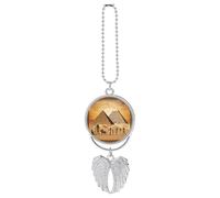 Ancient Egypt Car Pendant, Rear View Mirror Hanging Ornament, Auto Decor for Rearview Mirror, Keychain Silver-Style