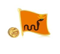 Ancient Egypt Cobras Pattern Golden Metal Flag Lapel Pin Badge