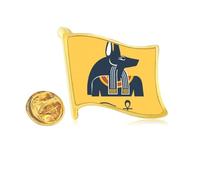 Ancient Egypt Decoration Pattern Golden Metal Flag Lapel Pin Badge