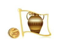 Ancient Egypt Decorative Pattern Golden Metal Flag Lapel Pin Badge