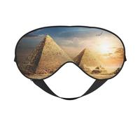 Ancient Egypt Double-Sided Silk Sleep Mask, Adjustable Light Blocking Eye Mask for Travel, Men & Women, Soft Comfortable Blindfold 20x10cm