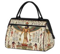 Ancient Egypt Egyptian Gym Bag for Men Women, Ethnic Pattern Travel Sports Duffel Bags Waterproof Weekend Overnight Bag Lightweight Carry On Luggage Tote