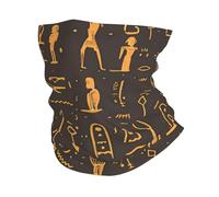 Ancient Egypt Egyptian Hieroglyphs Golden Brown Unisex Bandana Comfortable Headwear Quick Drying Tube Scarf For Soccer Running Outdoor