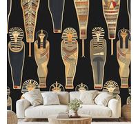 Ancient Egypt Egyptian Pharaoh Wall Paper Mummy Coffin Culture Art Photo Wallpaper 3D Effect 500x350 cm Vintage Egyptian Mural for Bedroom Living Room Non-Woven Poster Decoration wa205k