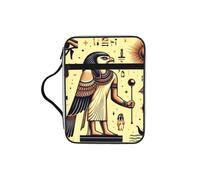 Ancient-Egypt-Egyptian-Pharaohs Bible Cover Case with Handle, Water-Resistant Oxford Fabric Bible Bag Organizer with Zipper Pockets for Church