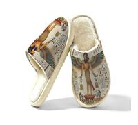 Ancient Egypt Egyptian Slippers for Women Men, Memory Foam House Shoes M