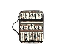 Ancient-Egypt-Ethnic-Goddess Bible Cover Case with Handle, Water-Resistant Oxford Fabric Bible Bag Organizer with Zipper Pockets for Church