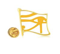 Ancient Egypt Eye Decoration Pattern Golden Metal Flag Lapel Pin Badge