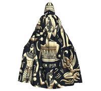 Ancient-Egypt-God Adult Witch Hooded Cape, Halloween Costume Hooded Cloak