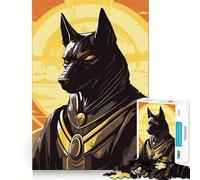 Ancient Egypt God Anubis Puzzles for Adults 1000 Pieces Focus Boost Fun Uniform Size Precise Pieces Bonding Activity for Loved Ones (38x52cm)