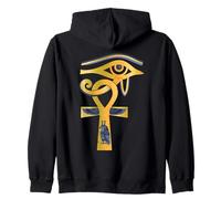 Ancient Egypt God Horus Eye Ankh Symbol Egyptian Mythology Zip Hoodie