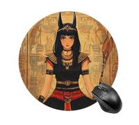 Ancient Egypt Goddnes Hathor Round Gaming Mousepad Rubber Base Desk Mat for Office Laptop Computer