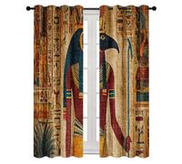 Ancient Egypt Gods Tribal Curtains Eyelet Blackout Thermal Insulated Egypt Culture Curtain Window Drapes for Bedroom Living Room 52 x 84 Inch Drop 2 Panels