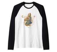 Ancient Egypt Hieroglyph Egyptian God Anubis Raglan Baseball Tee