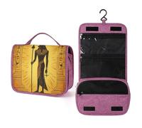 Ancient Egypt Hieroglyph Hanging Toiletry Bag Ethnic Travel Wash Bag Cosmetics Makeup Organizer for Women Men Portability Multi-Compartment