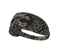 Ancient Egypt Hieroglyphs Evil Eye Symbols Unisex Hairband Elastic Sweat Bands Moisture Wicking Hair Band For Running Exercise Fitness