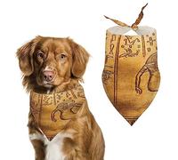 Ancient Egypt Mythology Carving Mural Dog Bandanas Triangle Dog Bibs Cute Pet Scarf Kerchief for Small Medium Large Pet