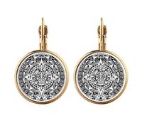 Ancient Egypt Pattern Art Outline Gold Clip On Drop Earrings Non Piercing Dangle Jewelry