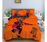 Ancient Egypt Pattern Duvet Cover Egypt Culture Bedding Retro Exotic Tribal Comforter Cover Symbolizing the Pharaoh Pyramid Quilt Set for Teen Adults Decor 3Pcs (Colour 7,Double:200x200cm(3Piece))