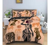 Ancient Egypt Pattern Duvet Cover Egypt Culture Bedding Retro Exotic Tribal Comforter Cover Symbolizing the Pharaoh Pyramid Quilt Set for Teen Adults Decor 3Pcs (Colour 15,Single:135x200cm (3Piece))