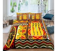 Ancient Egypt Pattern Duvet Cover Egypt Culture Bedding Retro Exotic Tribal Comforter Cover Symbolizing the Pharaoh Pyramid Quilt Set for Teen Adults Decor 3Pcs (Colour 8,Single:135x200cm (3Piece))
