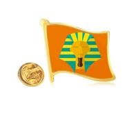 Ancient Egypt Pattern Pharaoh Golden Metal Flag Lapel Pin Badge