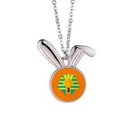 Ancient Egypt Pattern Pharaoh Rabbit Necklace Pendant Bunny Animal Jewelry Gift