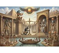 Ancient Egypt Pharaoh 500 Piece Wooden Jigsaw Puzzle,Stress Relief,Adults & Kids 14+,Home Wall Decor,Whimsical Challenge,Great Gifts,Wood,Educational Toy (52x38cm)