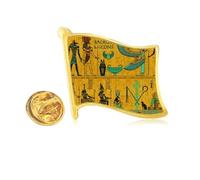 Ancient Egypt Pharaoh Art Pattern Golden Metal Flag Lapel Pin Badge