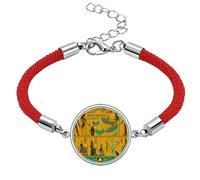 Ancient Egypt Pharaoh Art Pattern Lucky Red String Bracelet Rope Bracelet Handmade