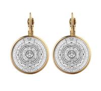 Ancient Egypt Pharaoh Pattern Gold Clip On Drop Earrings Non Piercing Dangle Jewelry