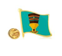 Ancient Egypt Pharaoh Pattern Golden Metal Flag Lapel Pin Badge